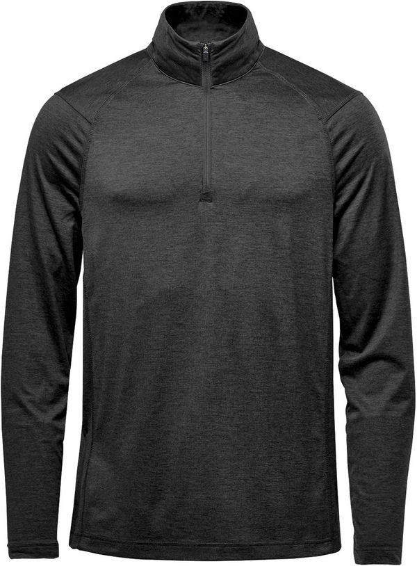 Am image of a Custom Stormtech Men's Milano Quarter Zip Pullover in Black!