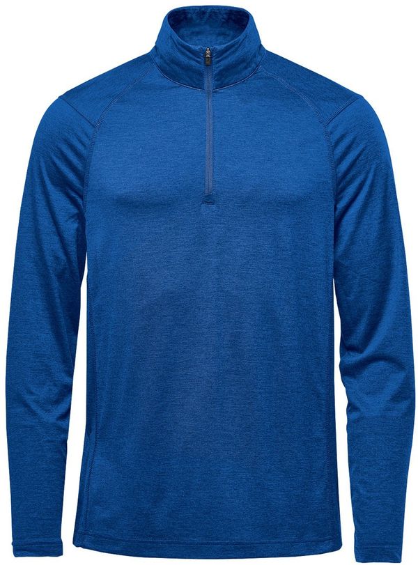 Am image of a Custom Stormtech Men's Milano Quarter Zip Pullover in Classic Blue Heather!
