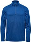 Am image of a Custom Stormtech Men's Milano Quarter Zip Pullover in Classic Blue Heather!