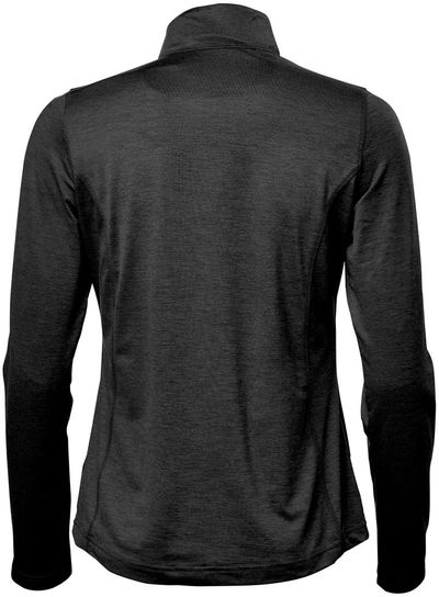Am image of a Custom Stormtech Women's Milano Quarter Zip Pullover in Black!