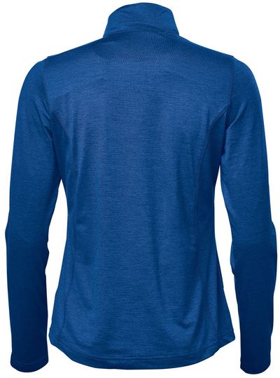 Am image of a Custom Stormtech Women's Milano Quarter Zip Pullover in Classic Blue Heather!
