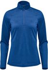 Am image of a Custom Stormtech Women's Milano Quarter Zip Pullover in Classic Blue Heather!