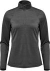 Am image of a Custom Stormtech Women's Milano Quarter Zip Pullover in Charcoal Heather!