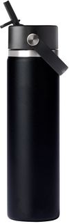 Am image of a Custom Hydro Flask® Wide Mouth with Flex Straw Cap 24oz in Black!