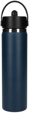 Am image of a Custom Hydro Flask® Wide Mouth with Flex Straw Cap 24oz in Indigo!