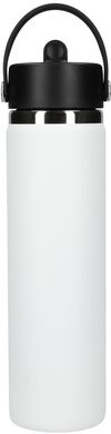 Am image of a Custom Hydro Flask® Wide Mouth with Flex Straw Cap 24oz in White!
