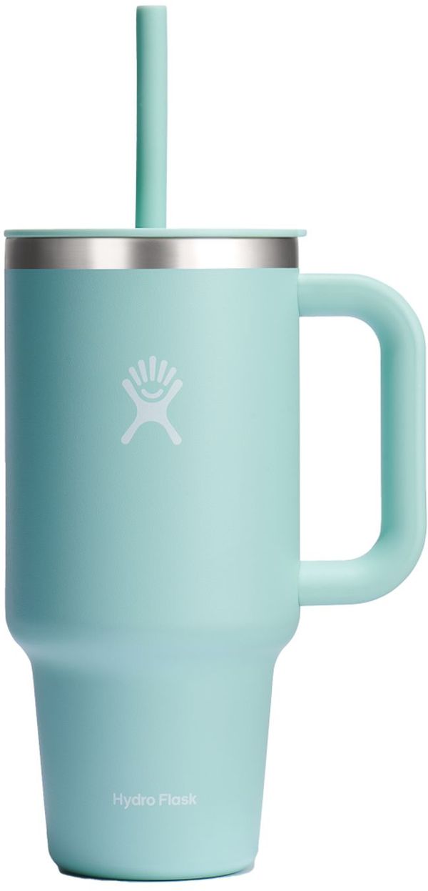 Am image of a Custom Hydro Flask All Around Travel Tumbler 32oz with Straw in Dew!