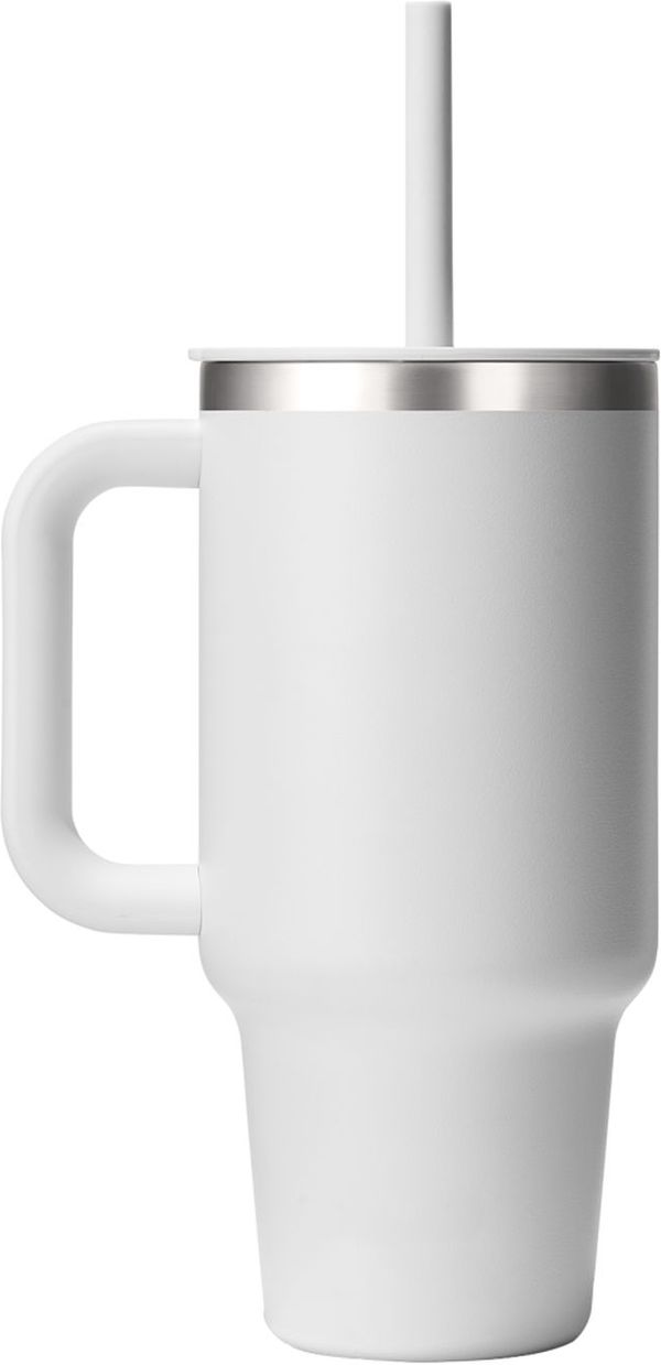 Am image of a Custom Hydro Flask All Around Travel Tumbler 32oz with Straw in White!