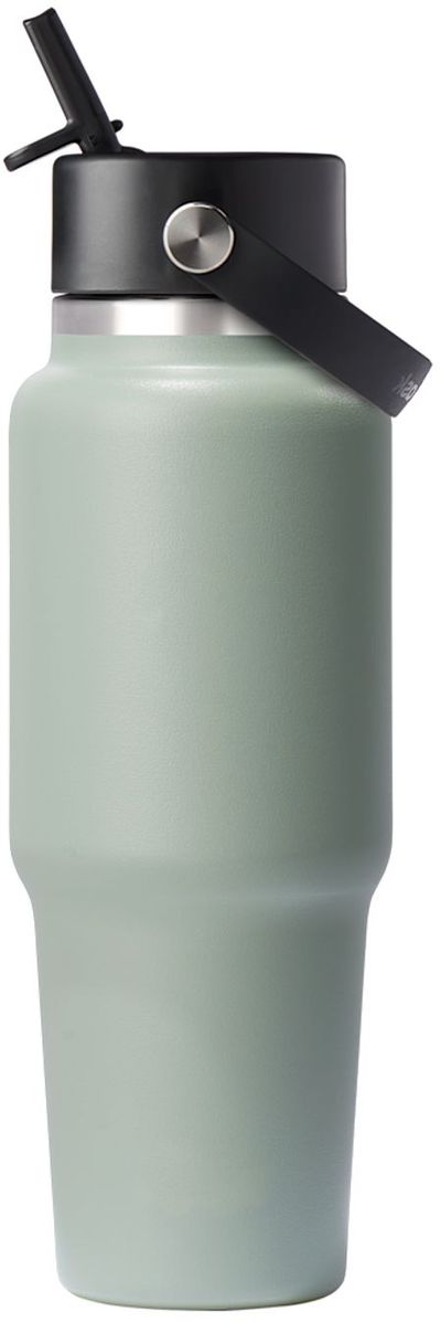 Am image of a Custom Hydro Flask Travel Bottle With Flex Straw Cap 32oz in Agave!