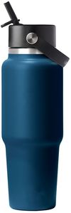 Am image of a Custom Hydro Flask Travel Bottle With Flex Straw Cap 32oz in Indigo!