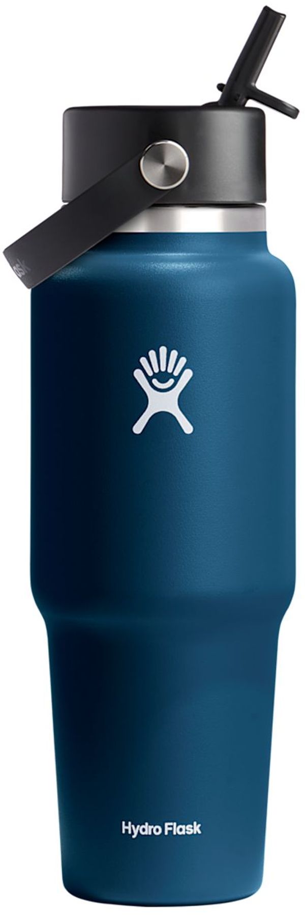 Am image of a Custom Hydro Flask Travel Bottle With Flex Straw Cap 32oz in Indigo!