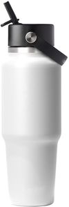 Am image of a Custom Hydro Flask Travel Bottle With Flex Straw Cap 32oz in white!