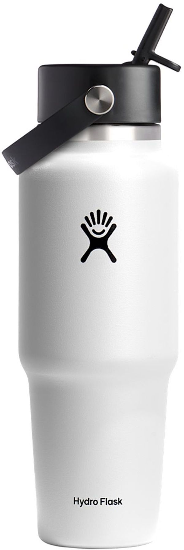 Am image of a Custom Hydro Flask Travel Bottle With Flex Straw Cap 32oz in white!