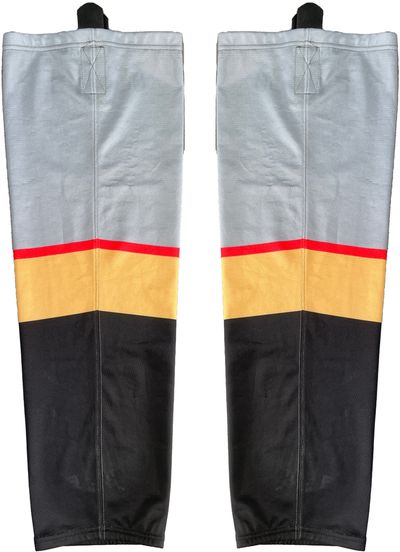 Am image of a Custom Sublimated Youth Hockey Socks in Hockey Fabric!