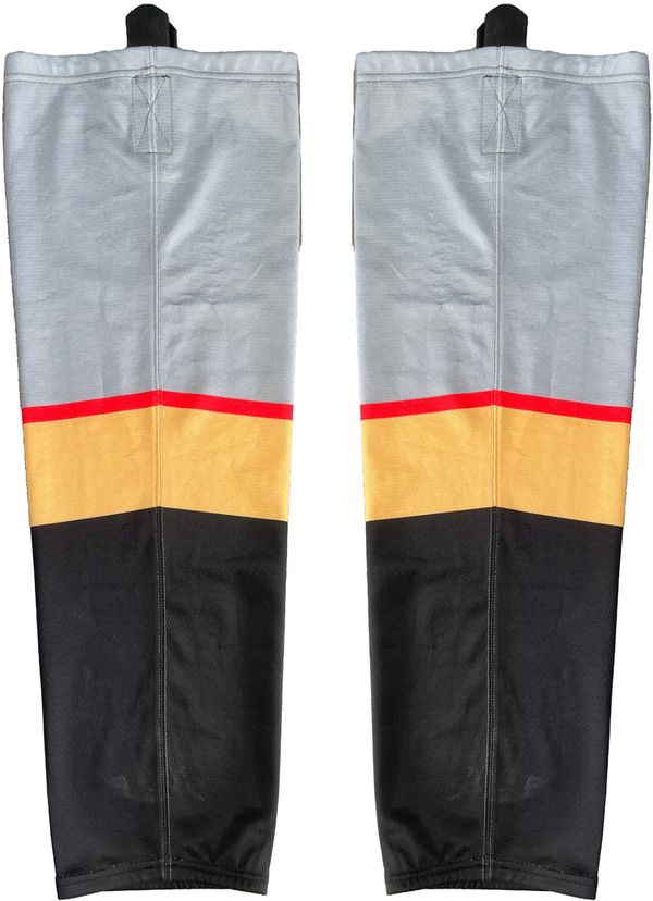 Am image of a Custom Sublimated Youth Hockey Socks in Hockey Fabric!