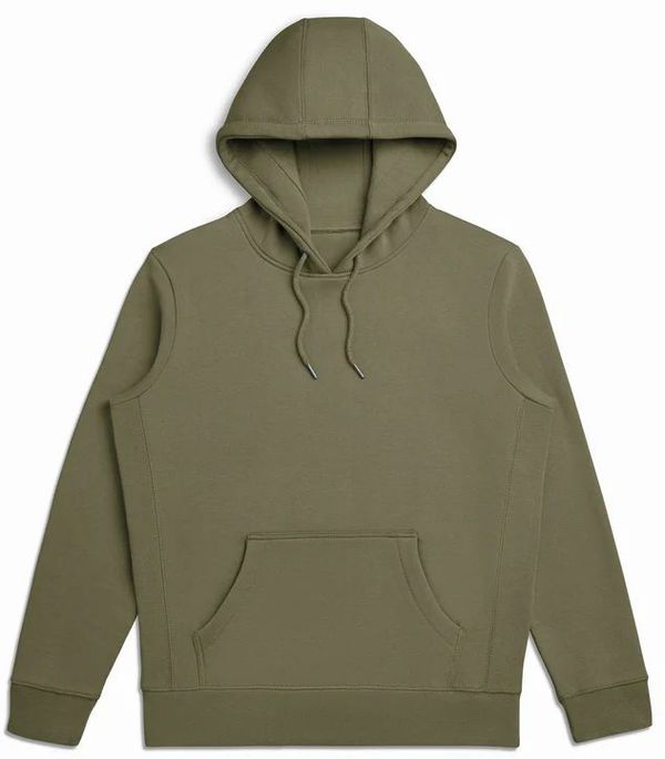 Am image of a Custom Original Favorites Organic Cotton Hooded Sweatshirt in Military Olive!