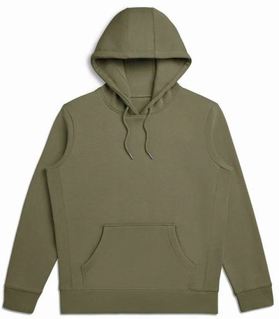 Am image of a Custom Original Favorites Organic Cotton Hooded Sweatshirt in Military Olive!