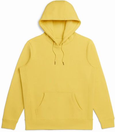 Am image of a Custom Original Favorites Organic Cotton Hooded Sweatshirt in Mustard!