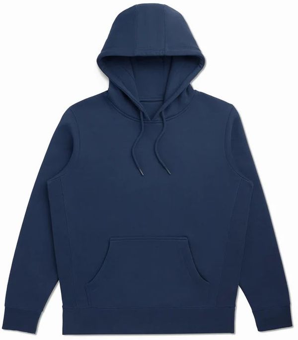 An image of a Custom Original Favorites Organic Cotton Hooded Sweatshirt in Ocean Navy!