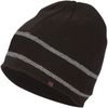 Am image of a Custom Tough Duck Acrylic Knit Toque with Reflective Striping in Black!