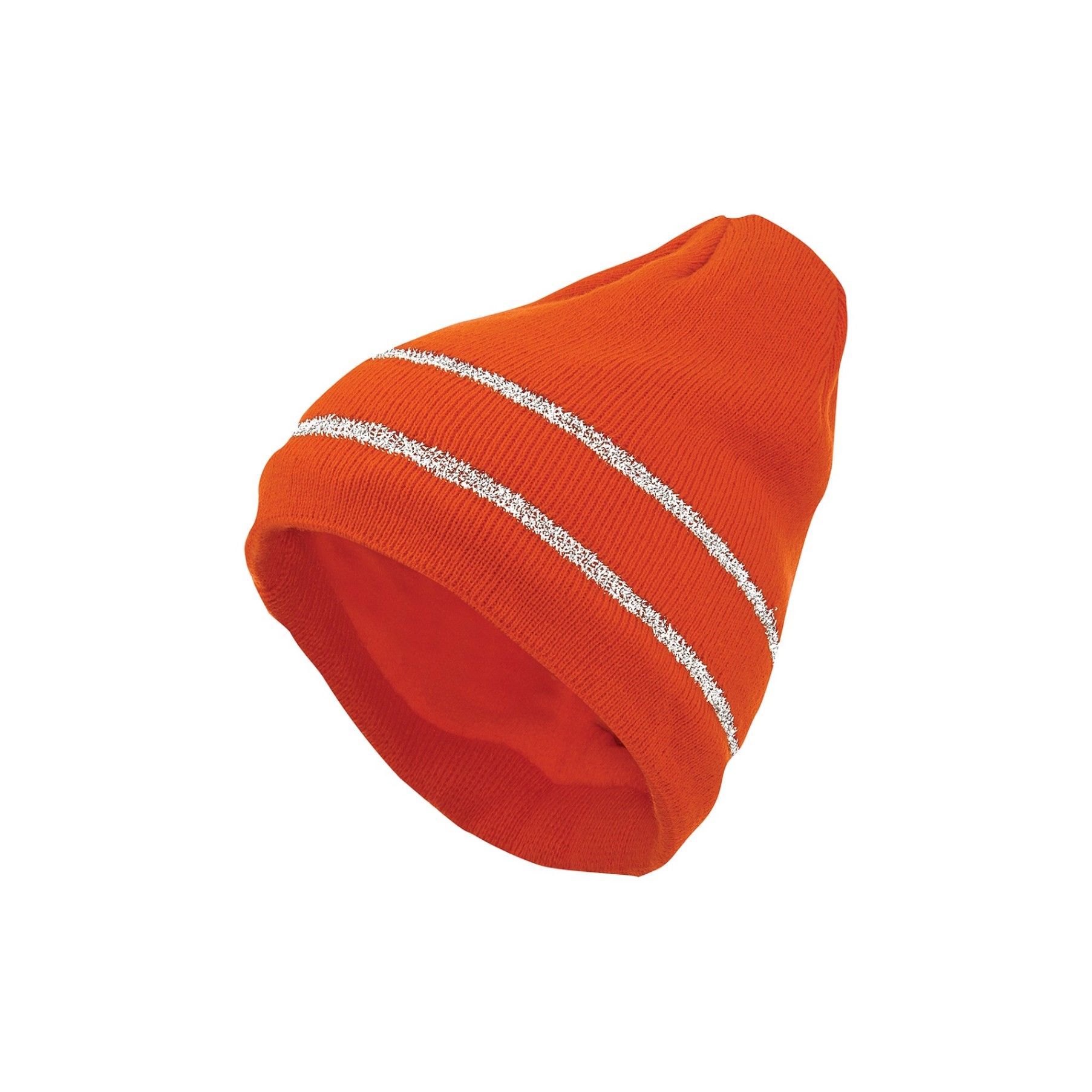 Tough Duck Acrylic Knit Toque with Reflective Striping in Fluorescent Orange
