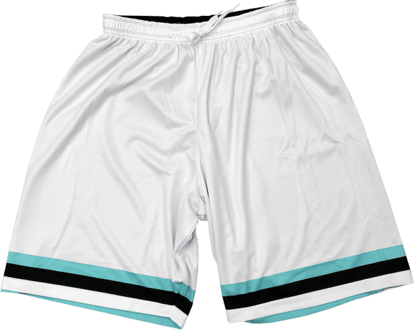 Am image of a Custom Sublimated Womens Basketball Shorts in Full Colour Sublimation!