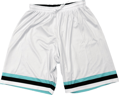 Am image of a Custom Sublimated Youth Girls Basketball Shorts in Full Colour Sublimation!