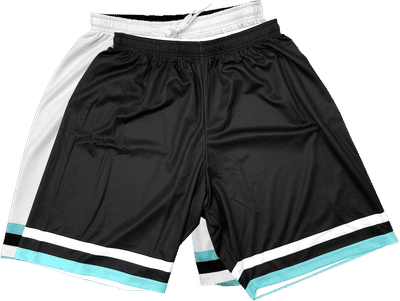 Am image of a Custom Sublimated Womens Basketball Reversible Shorts in Full Colour Sublimation!