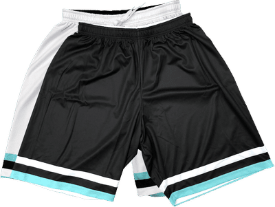 Am image of a Custom Sublimated Youth Girls Basketball Reversible Shorts in Full Colour Sublimation!