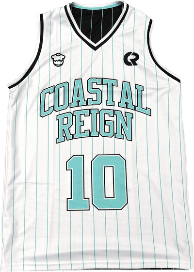 Am image of a Custom Sublimated V Neck Racerback Womens Basketball Jersey in Full Colour Sublimation!