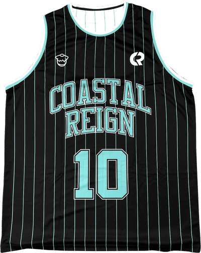 Am image of a Custom Sublimated Crew Neck Basketball Jersey in Full Colour Sublimation!