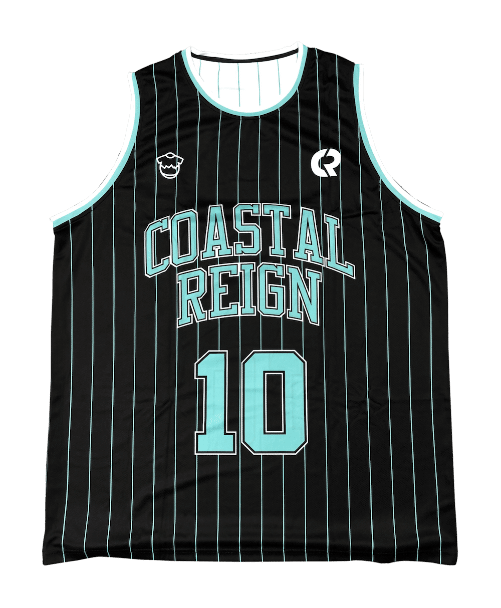 Custom Sublimated Youth Crew Neck Basketball Jersey - Coastal Reign