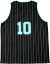 Am image of a Custom Sublimated Crew Neck Basketball Jersey in Full Colour Sublimation!