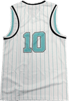 Am image of a Custom Sublimated V Neck Racerback Womens Basketball Jersey in Full Colour Sublimation!
