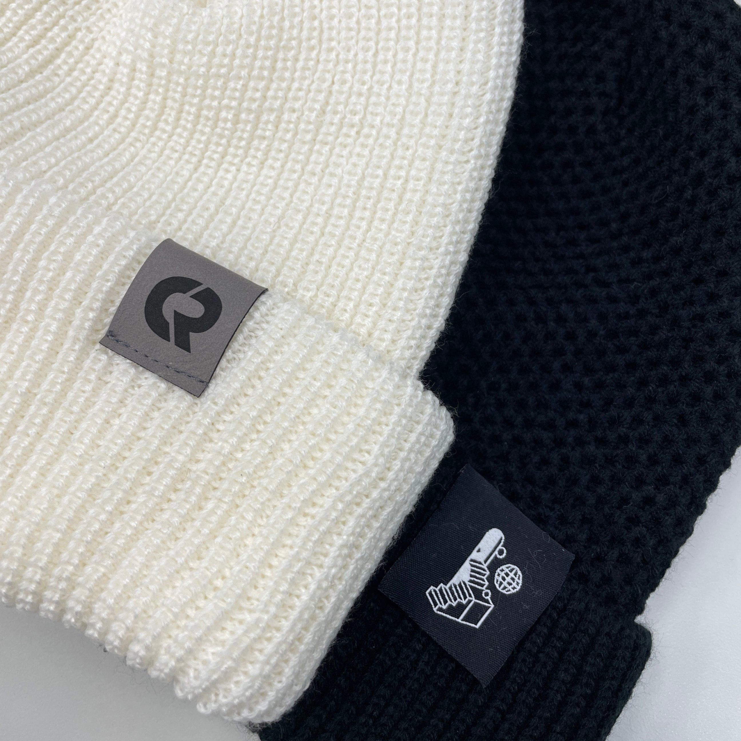 An image of custom toque labels that you can print your logo or designs on!