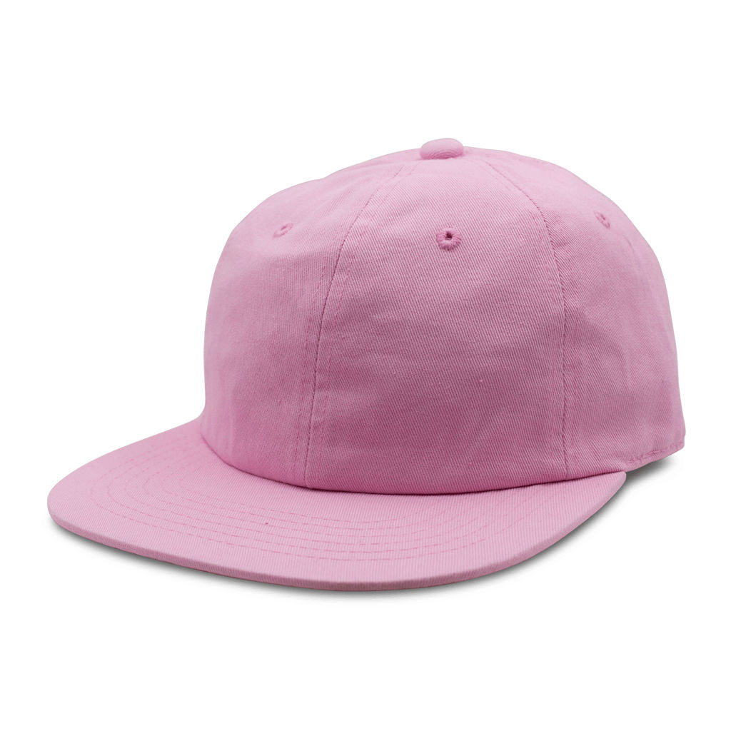 Nissi Washed Cotton Flat Bill Cap in Light Pink