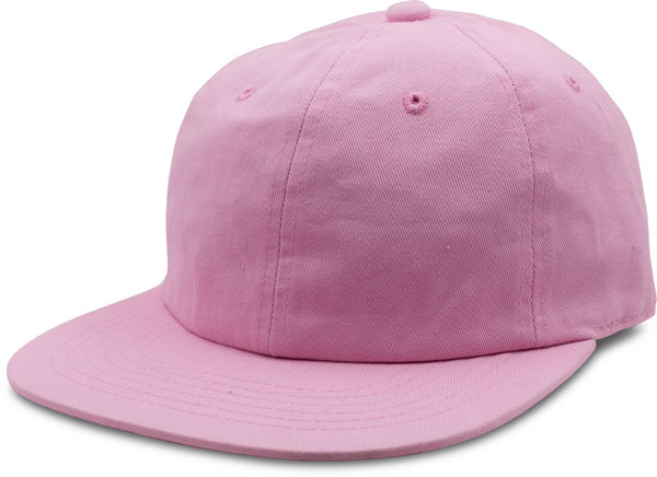 Am image of a Custom Nissi Washed Cotton Flat Bill Cap in Light Pink!