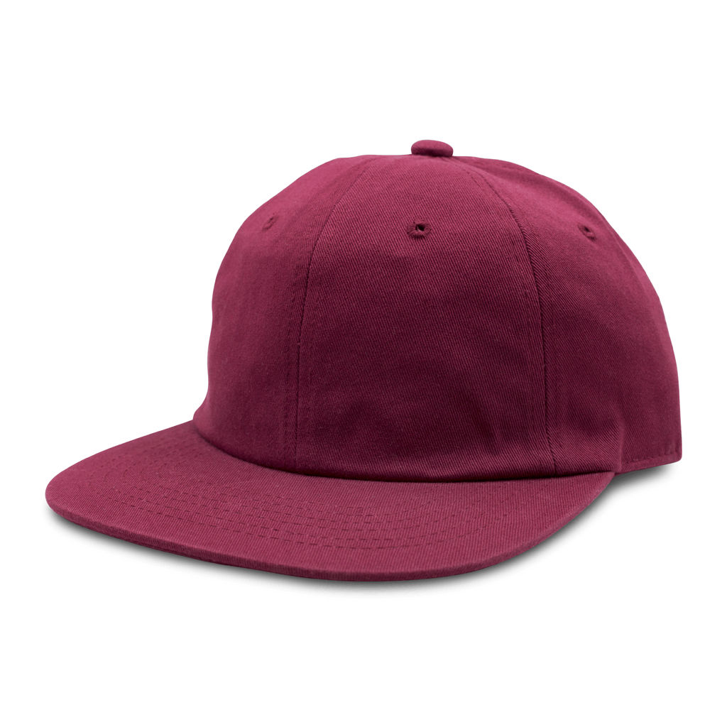 Nissi Washed Cotton Flat Bill Cap in Wine