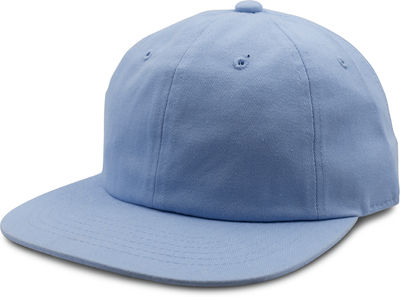 Am image of a Custom Nissi Washed Cotton Flat Bill Cap in Blue!