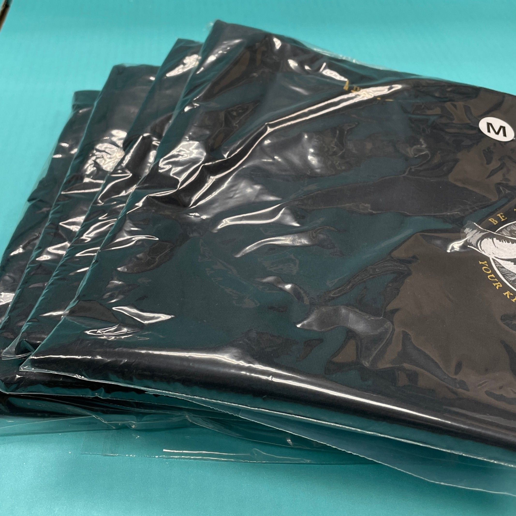 An image of garments packed individually