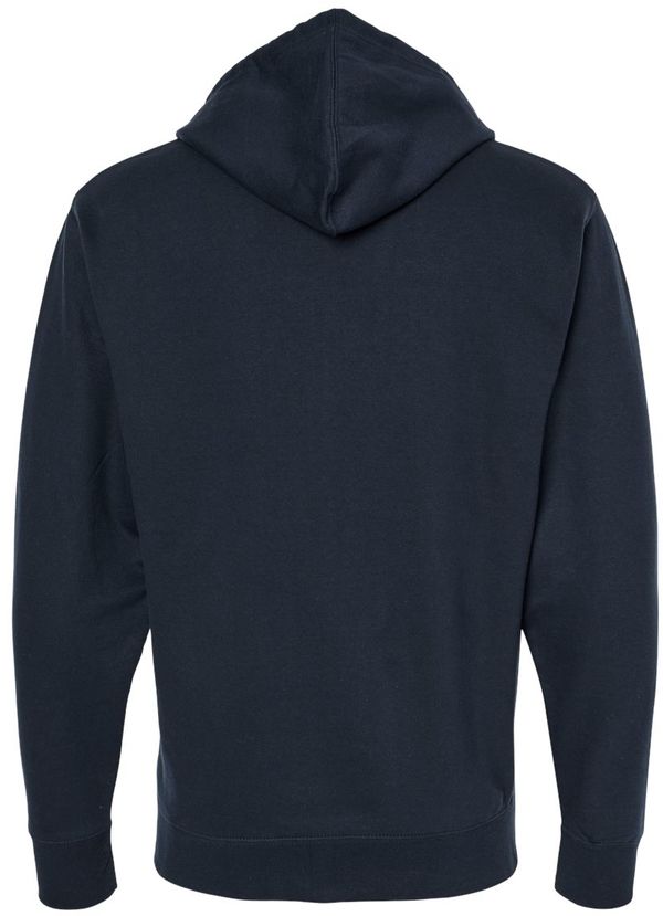 Am image of a Custom INDEPENDENT TRADING CO ADULT MIDWEIGHT ZIP HOODED SWEATSHIRT in Navy!