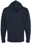 Am image of a Custom INDEPENDENT TRADING CO ADULT MIDWEIGHT ZIP HOODED SWEATSHIRT in Navy!