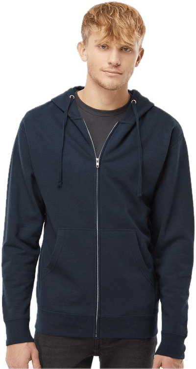 An image of a Custom INDEPENDENT TRADING CO ADULT MIDWEIGHT ZIP HOODED SWEATSHIRT!
