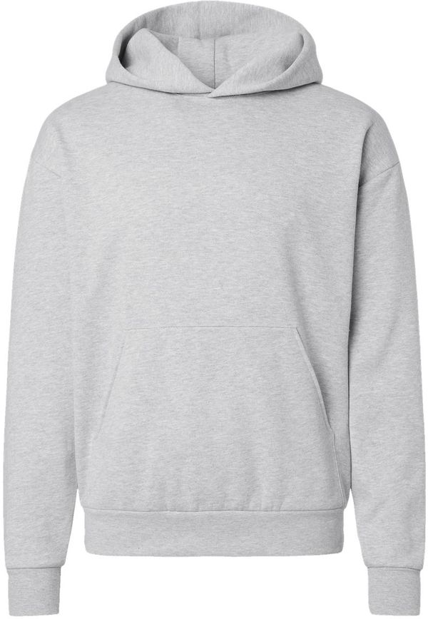 Am image of a Custom Independent Trading Co Avenue Pullover Hooded Sweatshirt in Grey Heather!