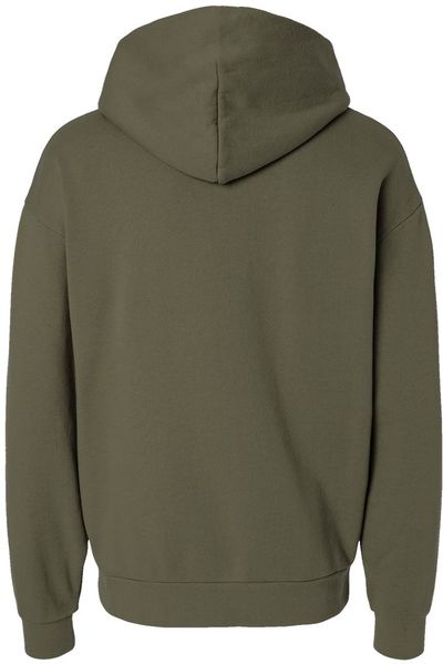 Am image of a Custom Independent Trading Co Avenue Pullover Hooded Sweatshirt in Olive!