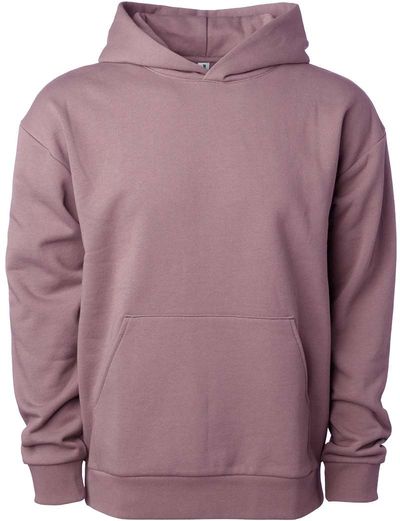 Am image of a Custom Independent Trading Co Avenue Pullover Hooded Sweatshirt in Orchid!