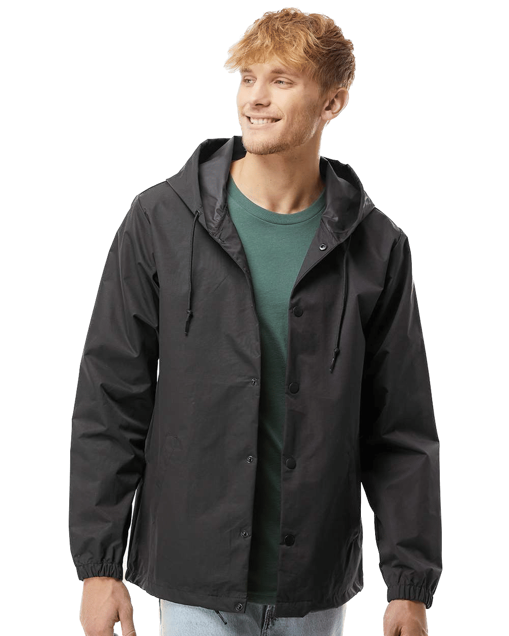 Independent Trading Co Hooded Water Resistant Windbreaker Jacket