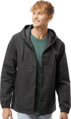 An image of a Custom Independent Trading Co Hooded Water Resistant Windbreaker Jacket!