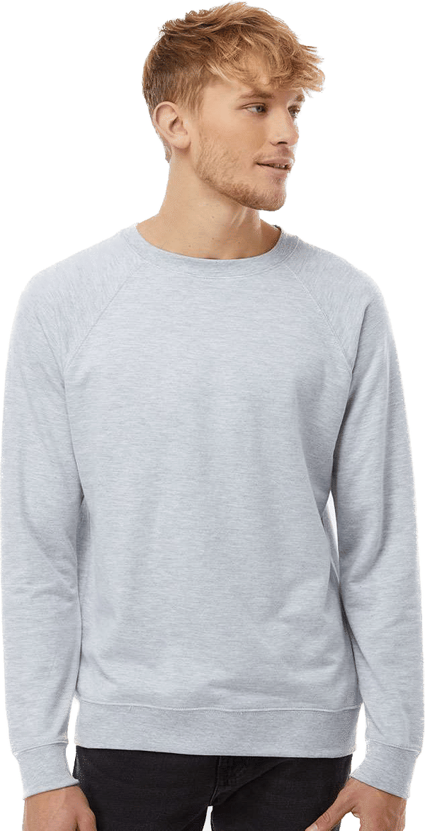 An image of a Custom Independent Trading Co Icon Unisex Lightweight Loopback Terry Crewneck Sweatshirt!