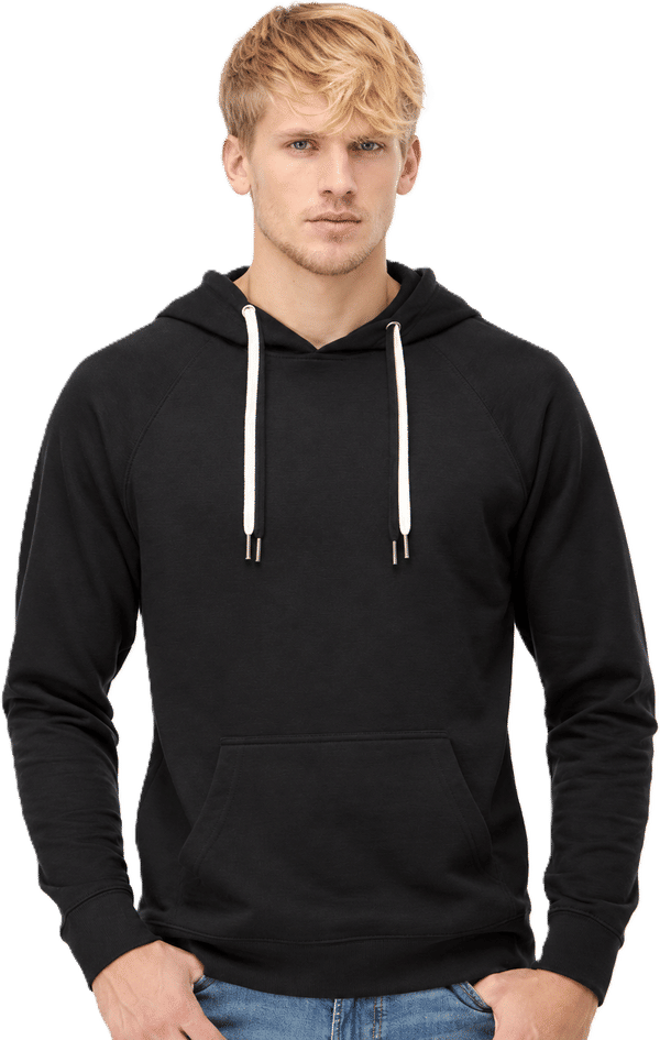 An image of a Custom Independent Trading Co Icon Unisex Lightweight Loopback Terry Hooded Sweatshirt!